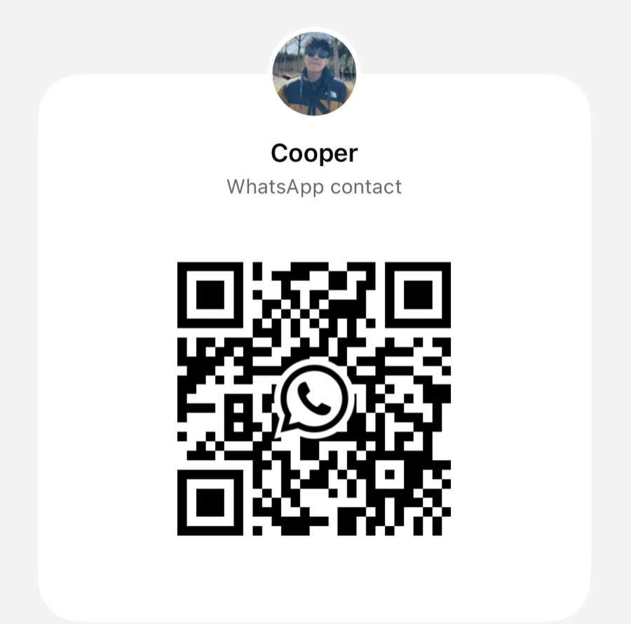 QR code for contacting Cooper on WhatsApp